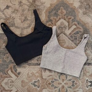 Brandy Melville Navy and Gray Tank Tops